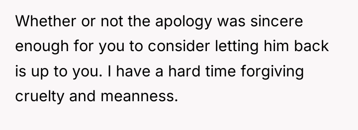 Whether or not the apology was sincere enough for you...