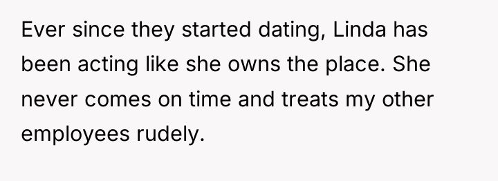 Ever since they started dating, Linda has been acting like...