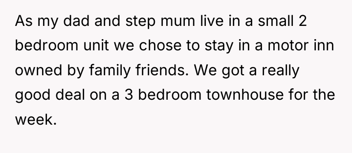 As my dad and step mum live in a small...