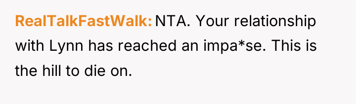 RealTalkFastWalk NTA. Your relationship with Lynn has reached an impa*se....