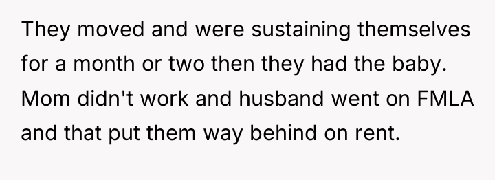 They moved and were sustaining themselves for a month or...