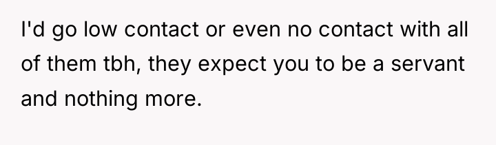 I'd go low contact or even no contact with all...