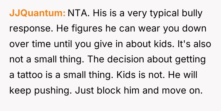 JJQuantum NTA. His is a very typical bully response. He...
