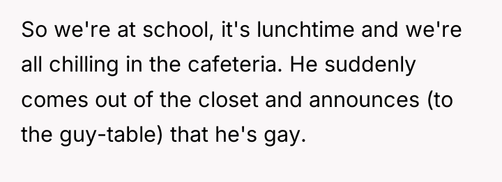 So we're at school, it's lunchtime and we're all chilling...
