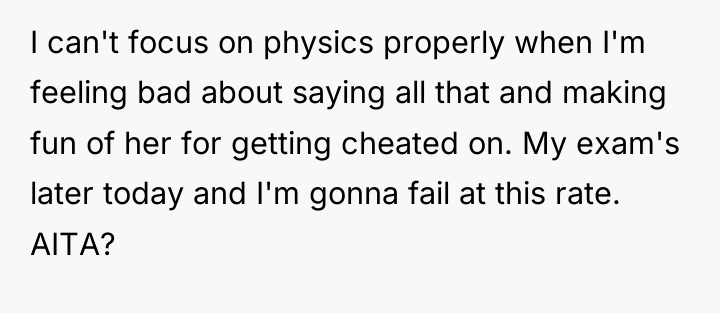 I can't focus on physics properly when I'm feeling bad...