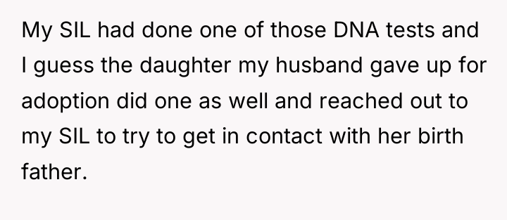 My SIL had done one of those DNA tests and...