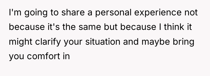 I'm going to share a personal experience not because it's...