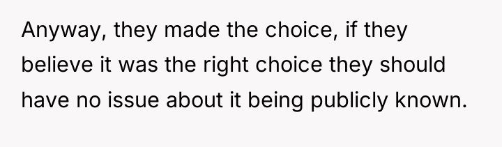 Anyway, they made the choice, if they believe it was...