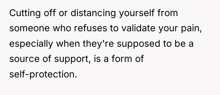 Cutting off or distancing yourself from someone who refuses to...
