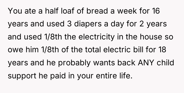 You ate a half loaf of bread a week for...