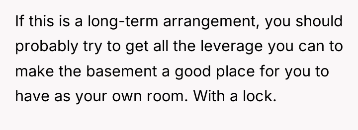 If this is a long-term arrangement, you should probably try...