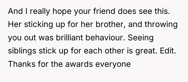And I really hope your friend does see this. Her...
