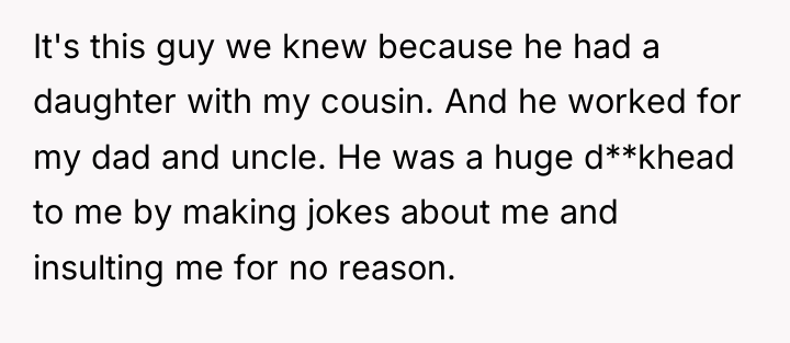 It's this guy we knew because he had a daughter...