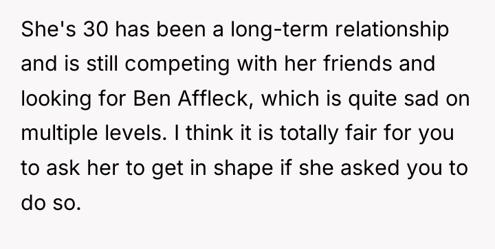 She's 30 has been a long-term relationship and is still...