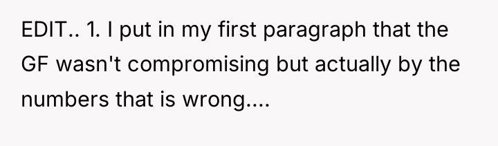 EDIT.. 1. I put in my first paragraph that the...