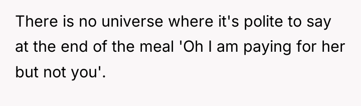There is no universe where it's polite to say at...