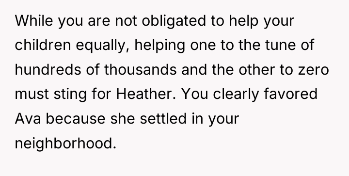 While you are not obligated to help your children equally,...