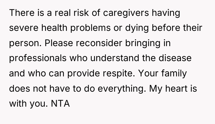 There is a real risk of caregivers having severe health...
