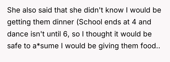 She also said that she didn't know I would be...