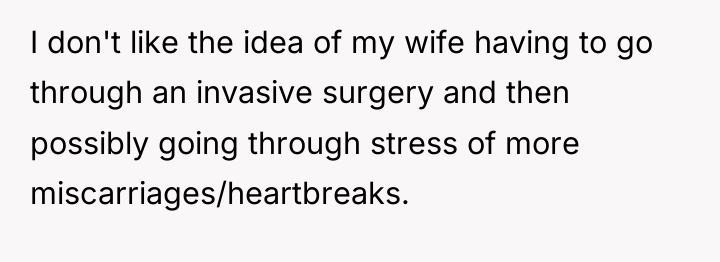 I don't like the idea of my wife having to...