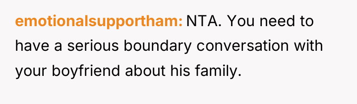 emotionalsupportham NTA. You need to have a serious boundary conversation...