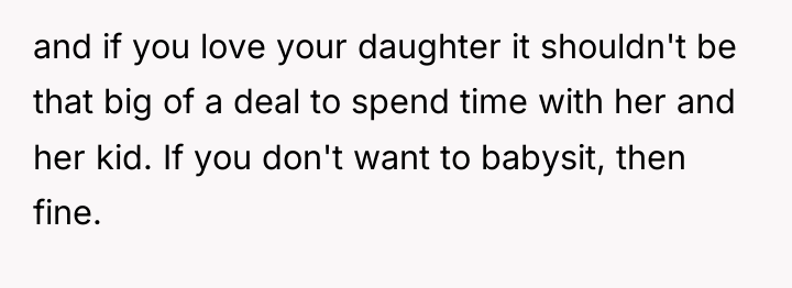 and if you love your daughter it shouldn't be that...