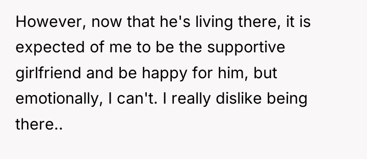 However, now that he's living there, it is expected of...