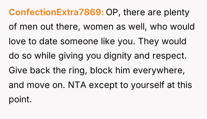 ConfectionExtra7869 OP, there are plenty of men out there, women...