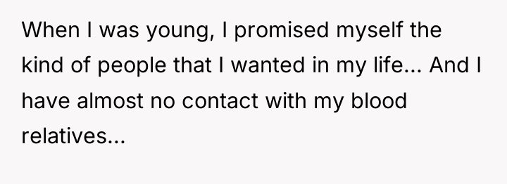 When I was young, I promised myself the kind of...