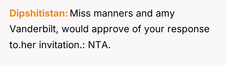 Dipshitistan Miss manners and amy Vanderbilt, would approve of your...