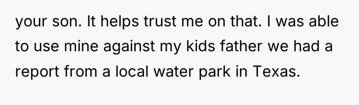 your son. It helps trust me on that. I was...