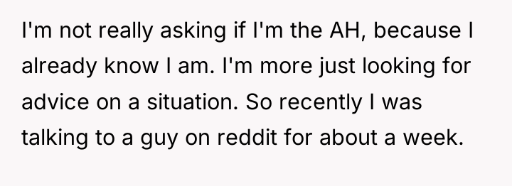 I'm not really asking if I'm the AH, because I...