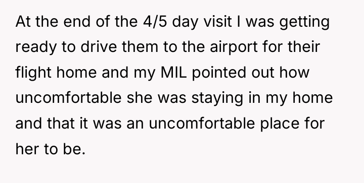 At the end of the 4/5 day visit I was...