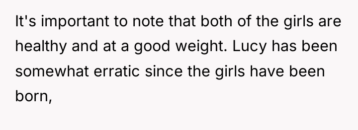 It's important to note that both of the girls are...