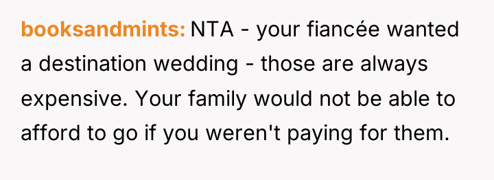 booksandmints NTA - your fiancée wanted a destination wedding -...