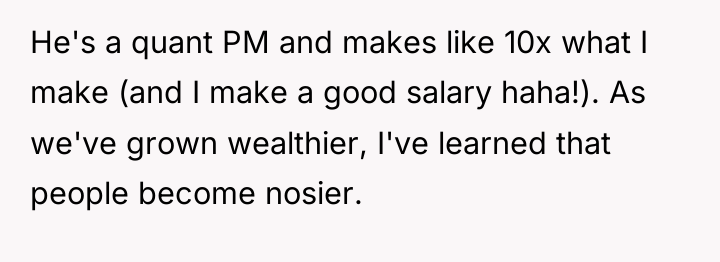 He's a quant PM and makes like 10x what I...