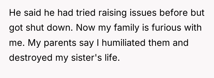 He said he had tried raising issues before but got...