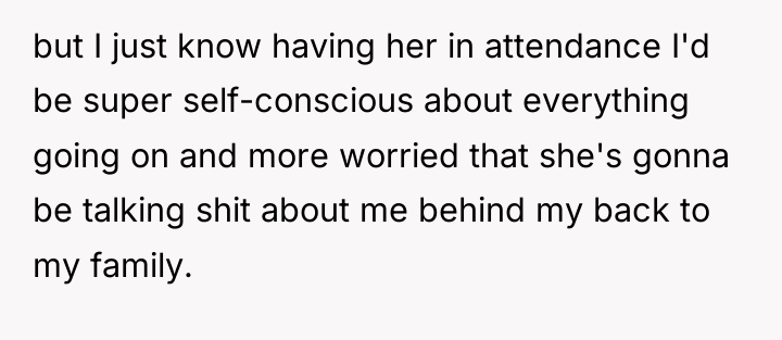 but I just know having her in attendance I'd be...