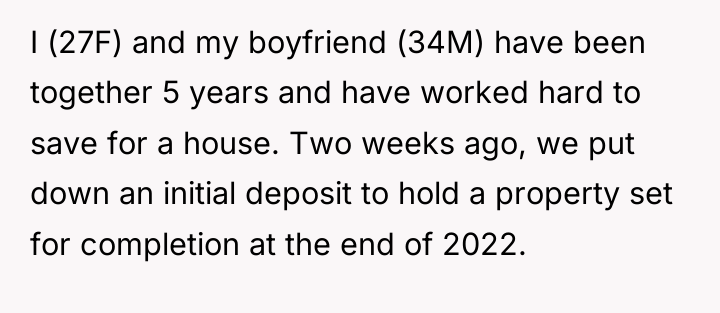 I (27F) and my boyfriend (34M) have been together 5...