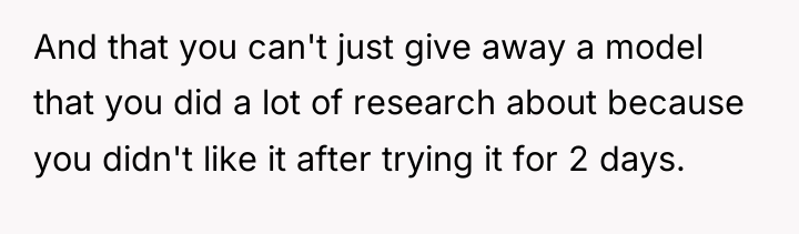 And that you can't just give away a model that...