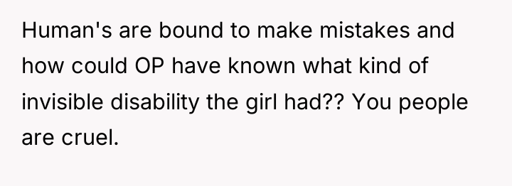 Human's are bound to make mistakes and how could OP...