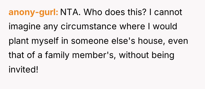 anony-gurl NTA. Who does this? I cannot imagine any circumstance...