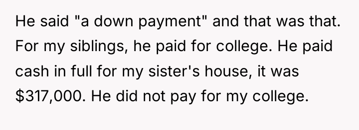 He said "a down payment" and that was that. For...