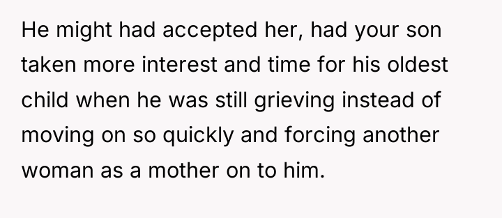 He might had accepted her, had your son taken more...