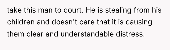 take this man to court. He is stealing from his...