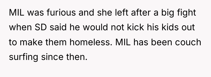 MIL was furious and she left after a big fight...