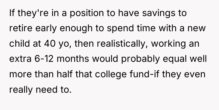 If they're in a position to have savings to retire...