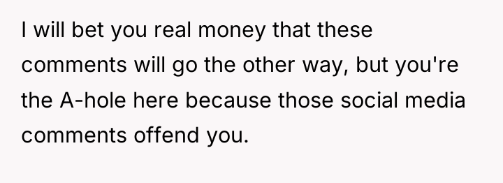 I will bet you real money that these comments will...