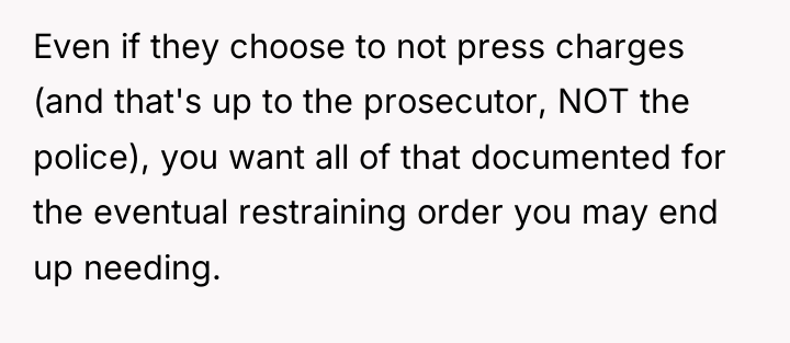 Even if they choose to not press charges (and that's...