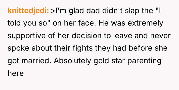 knittedjedi >I'm glad dad didn't slap the "I told you...
